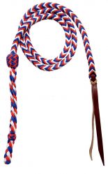 Showman 4.5 ft Red, White, and Blue Braided nylon Over & Under whip